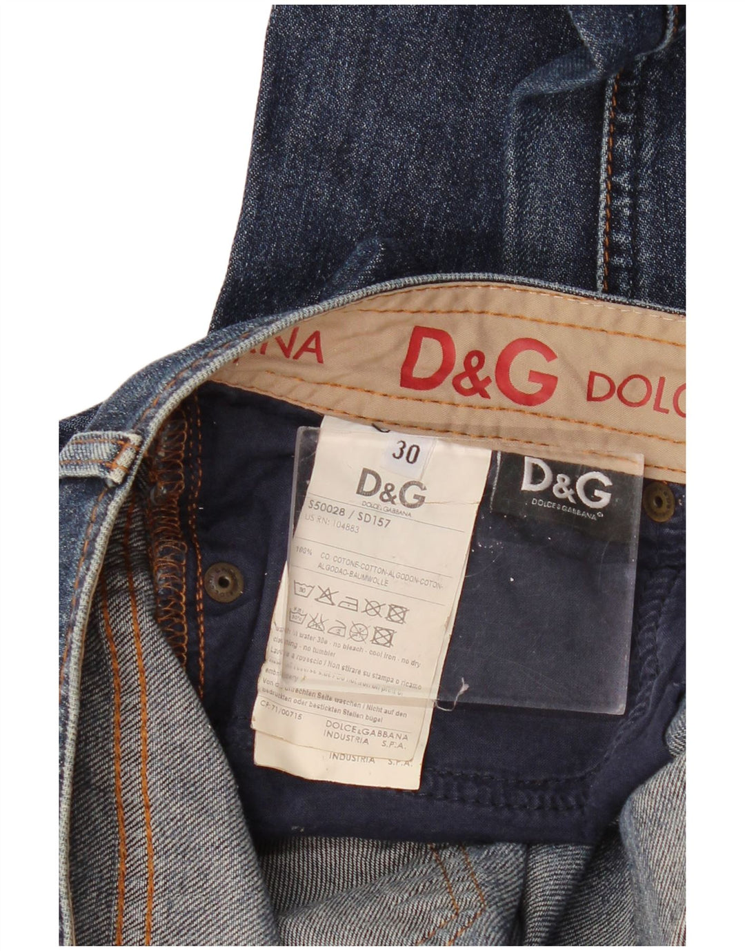DOLCE & GABBANA Damen Bootcut-Jeans mit enger Passform und niedriger Taille, W34, L30, Blau