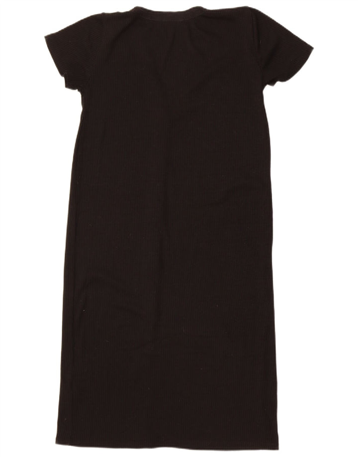 Zara Damen Longline-Kurzarm-Cardigan-Pullover UK 12 Mittelschwarz