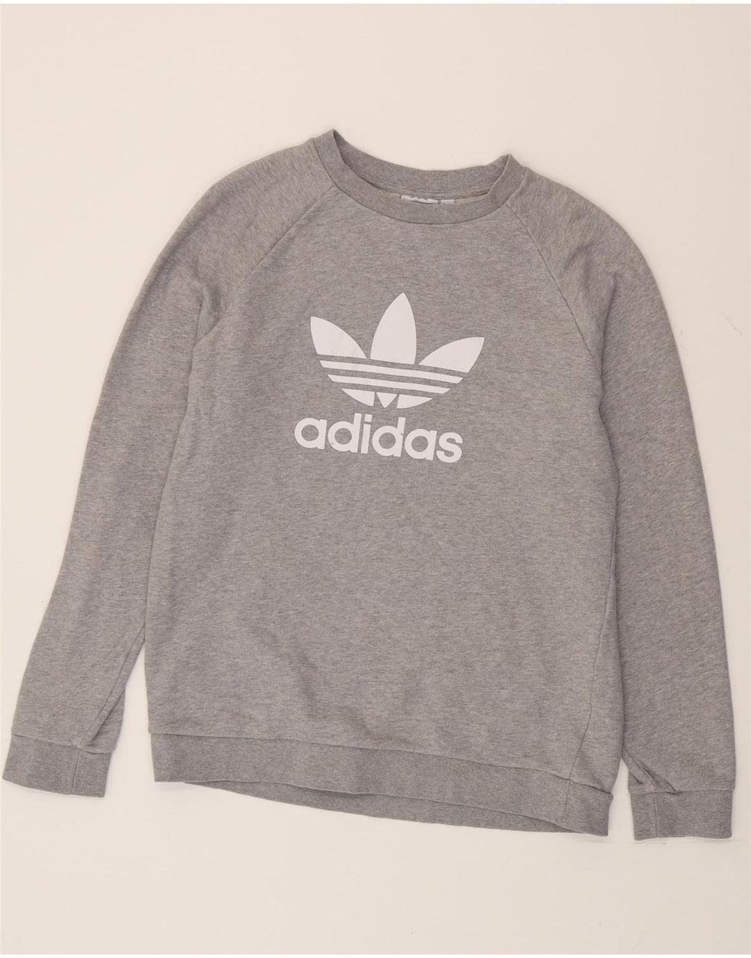 Adidas Herren Grafik-Sweatshirt-Pullover aus mittelgrauer Baumwolle