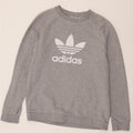 Adidas Herren Grafik-Sweatshirt-Pullover aus mittelgrauer Baumwolle