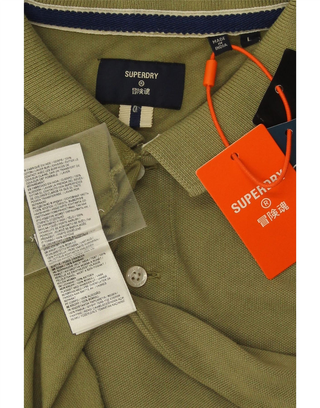 SUPERDRY Herren-Poloshirt, große grüne Baumwolle