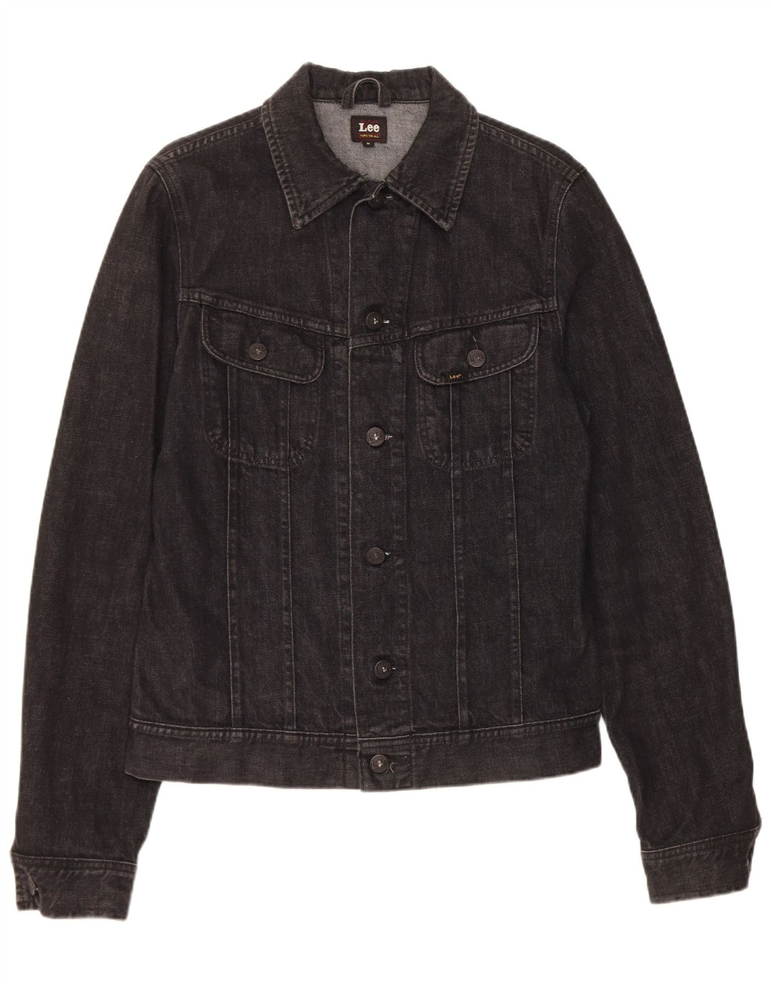 Lee Herren Jeansjacke UK 38 Mittelschwarze Baumwolle