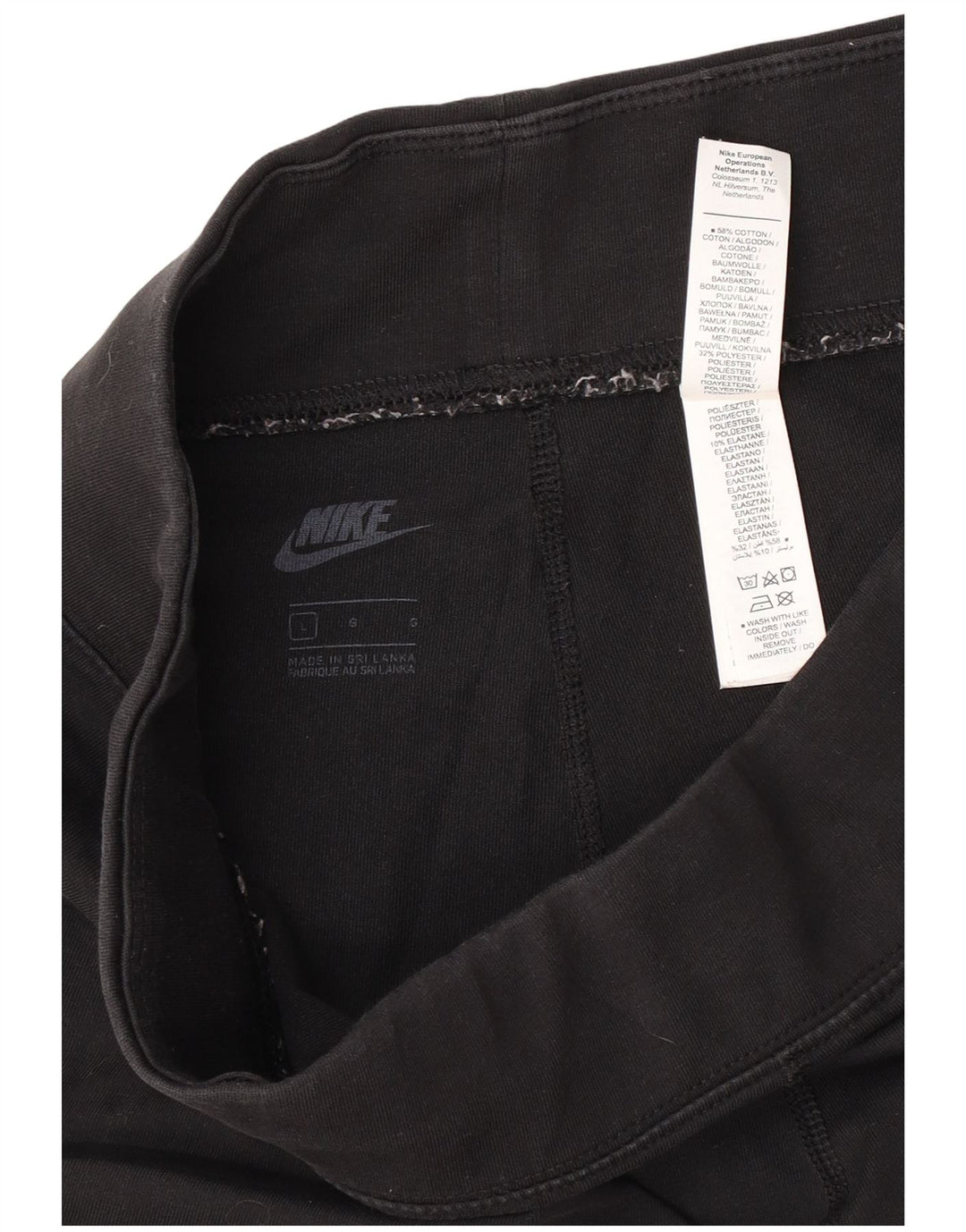 Nike Damen Graphic Leggings UK 16 Large Schwarz Baumwolle