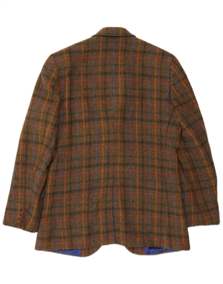 Crew Clothing Herren-Blazer mit 2 Knöpfen, UK 38, mittelbraun karierte Wolle