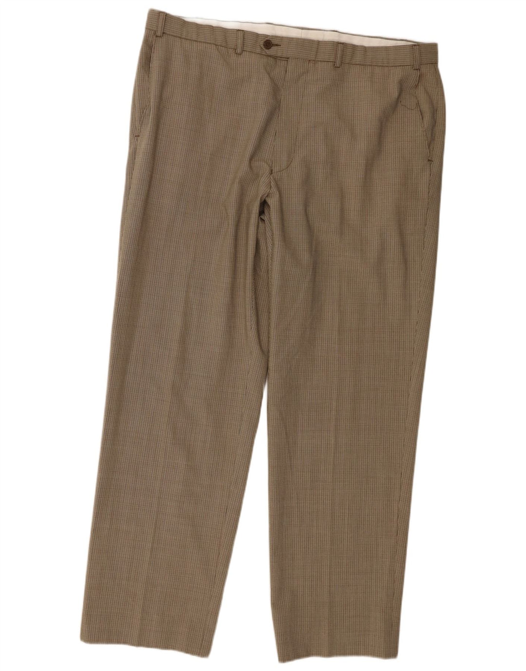 Gerade Herren-Anzughose von Marks & Spencer, W40, L31, beige Hahnentrittmuster