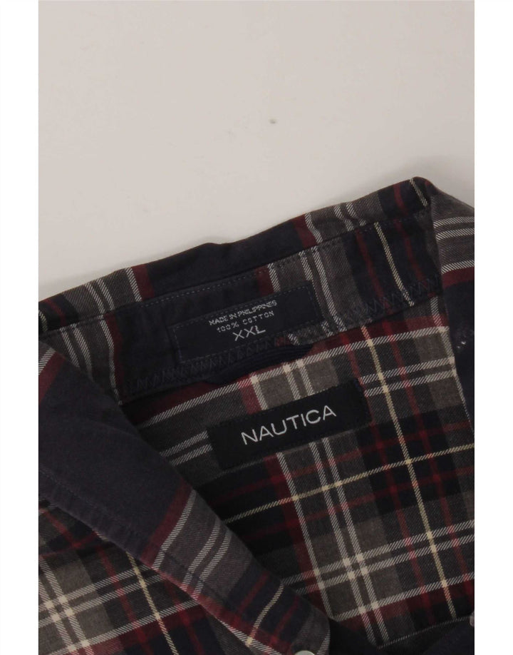 Nautica Herren-Flanellhemd 2XL, marineblau, kariert, Baumwolle
