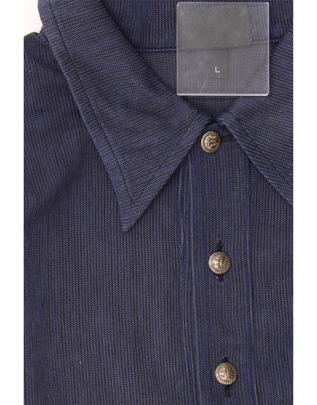 TRUSSARDI Mens Polo Shirt Large Navy Blue Vintage Trussardi and Second-Hand Trussardi from Messina Hembry 