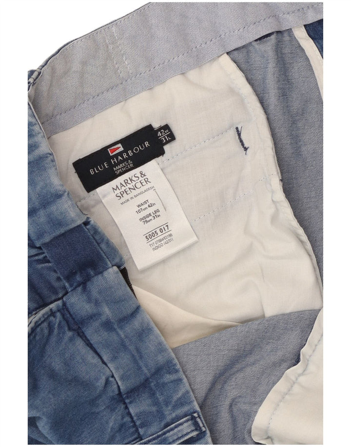 Marks & Spencer Herren Blue Harbor Straight Jeans W42 L28 Blaue Baumwolle