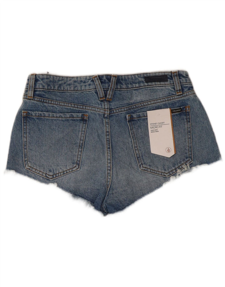 Volcom Damen Hotpants W27 Small Blaue Baumwolle