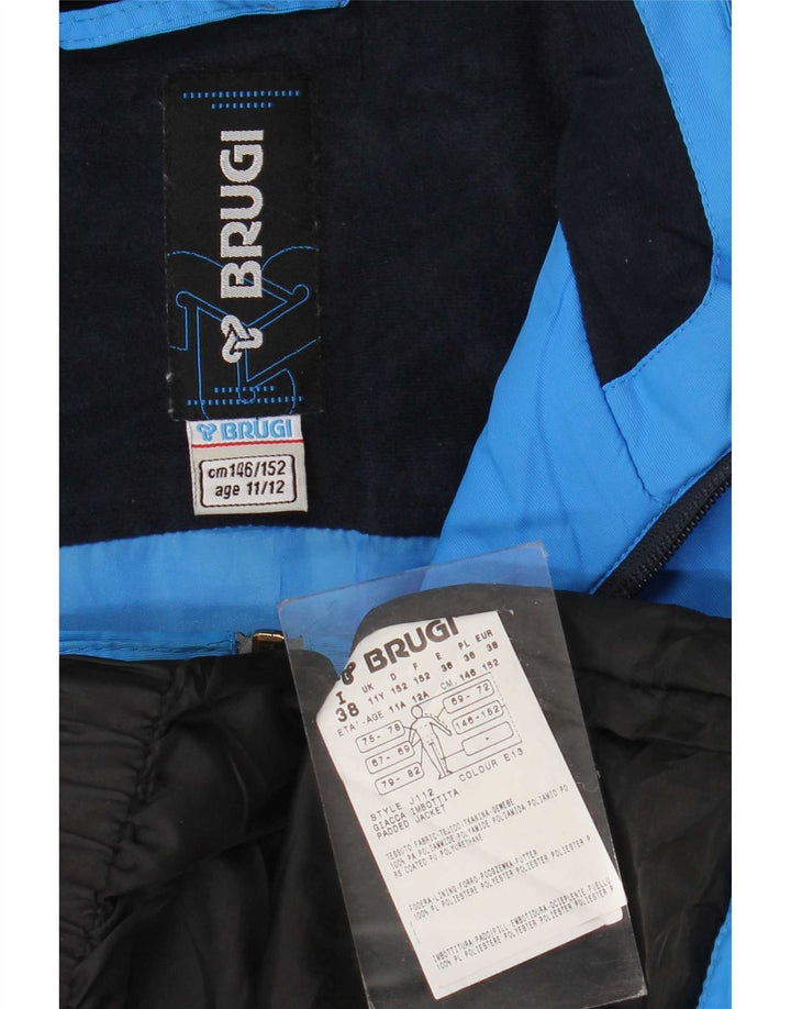 Brugi Skijacke für Jungen, 11–12 Jahre, blaues Colourblock-Polyamid