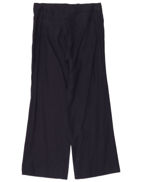 Marks & Spencer Damen-Hose mit weitem Bein, UK 14, Größe L W34 L32, Marineblau