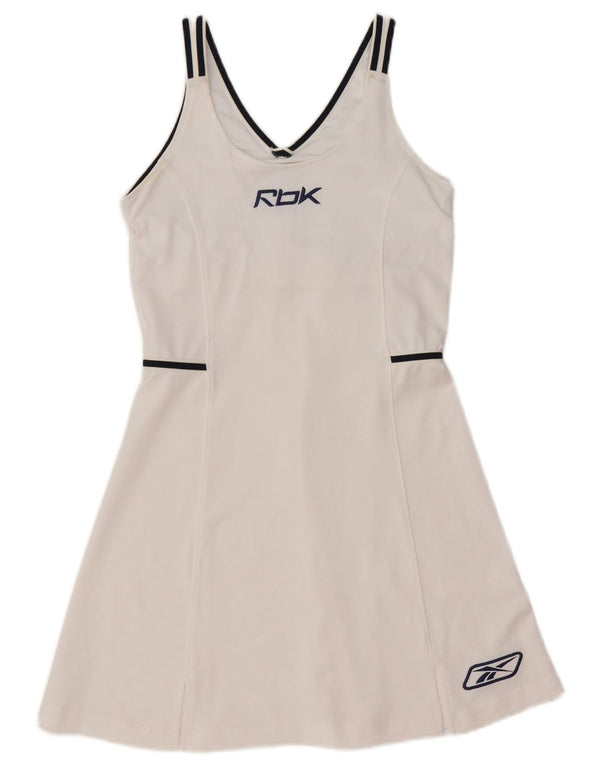 REEBOK Damen Tenniskleid mit Grafik, UK 10, Größe S, Weiß