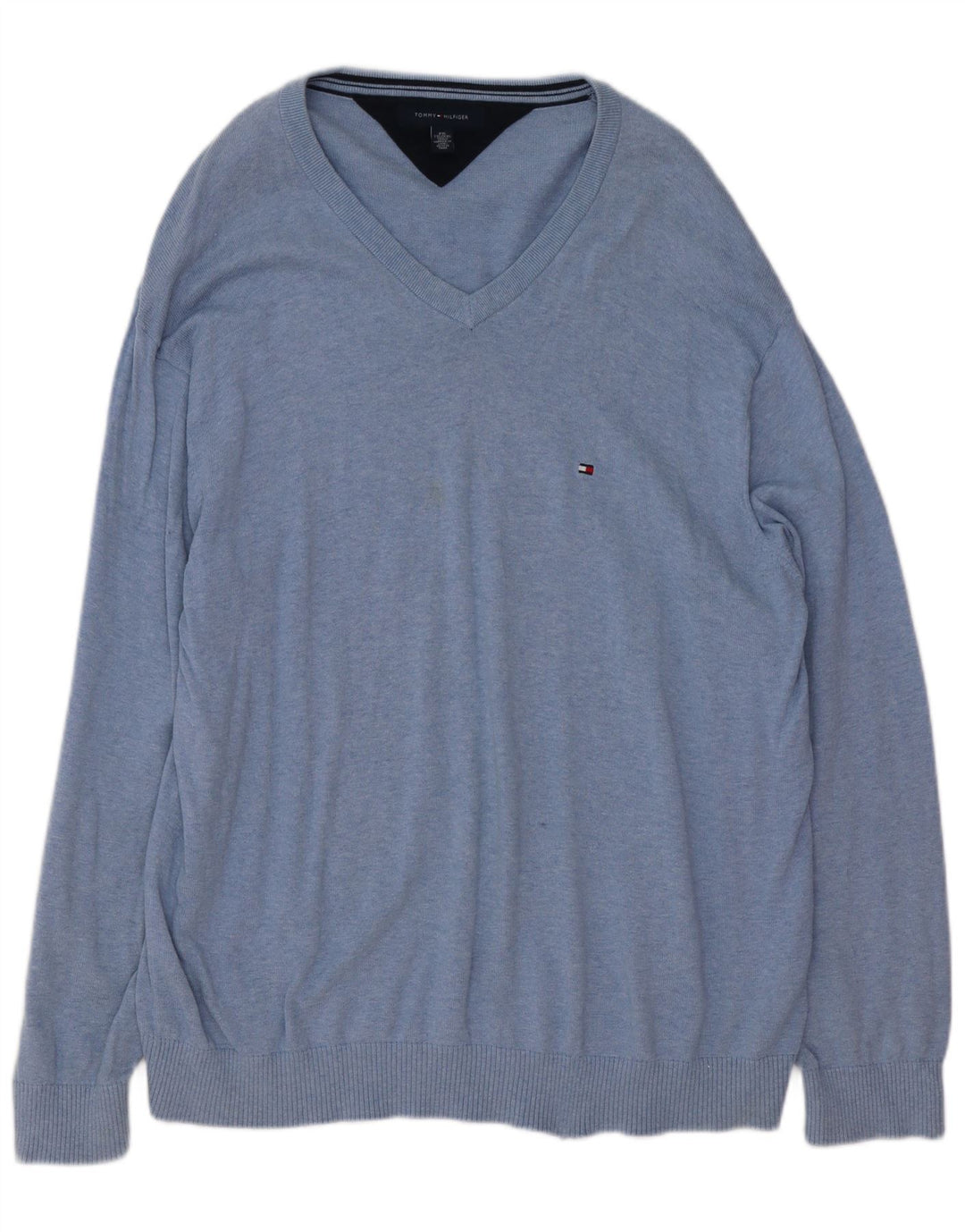 Tommy Hilfiger Herren-Pullover mit V-Ausschnitt, 2XL, Blau