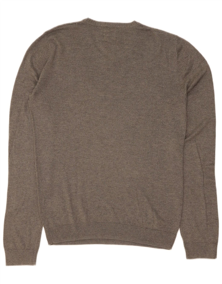 Lee Herren-Pullover mit V-Ausschnitt, mittelgrau gefleckte Viskose