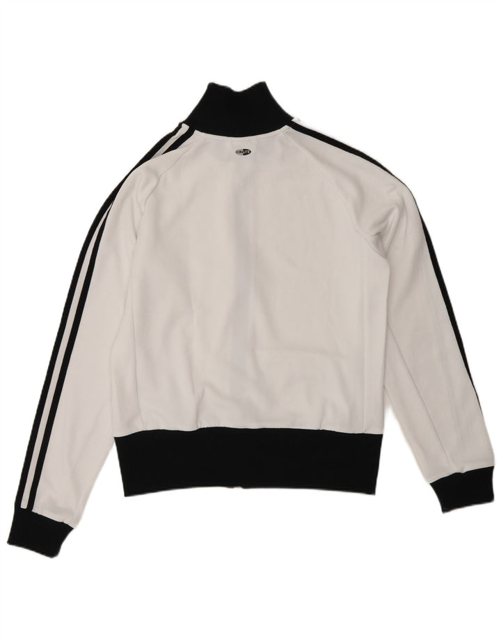 Adidas Damen Crop Trainingsanzug Top Jacke UK 14 Medium Weiß Colourblock