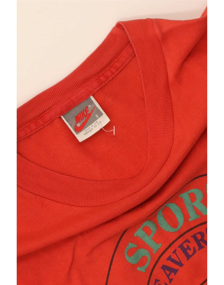 Nike Herren-T-Shirt mit Grafik, Größe S, rote Baumwolle