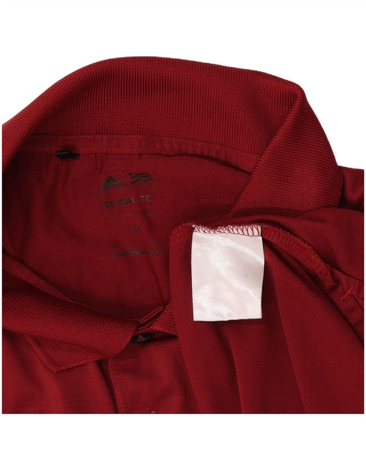Adidas Climalite Poloshirt für Herren, groß, burgunderrot, gestreift, Polyester