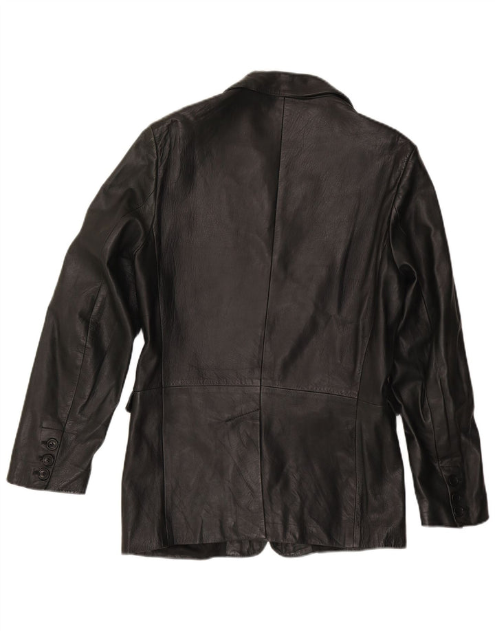 Zen Damen Lederjacke IT 50 XL Schwarzes Leder