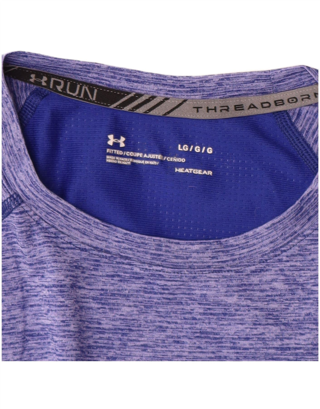 UNDER ARMOUR Herren Heat Gear T-Shirt Top Large Blau meliert