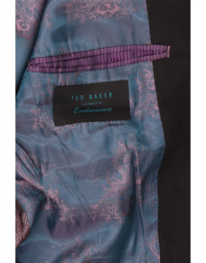 Ted Baker Herren-Blazer mit 2 Knöpfen, UK 38, mittelschwarze Wolle