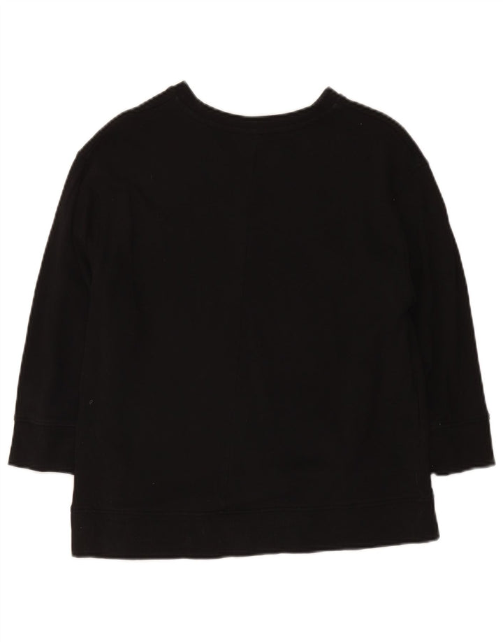 Zara Damen-Sweatshirt mit 3/4-Ärmeln, UK-Größe 14, mittelschwarz, Baumwolle