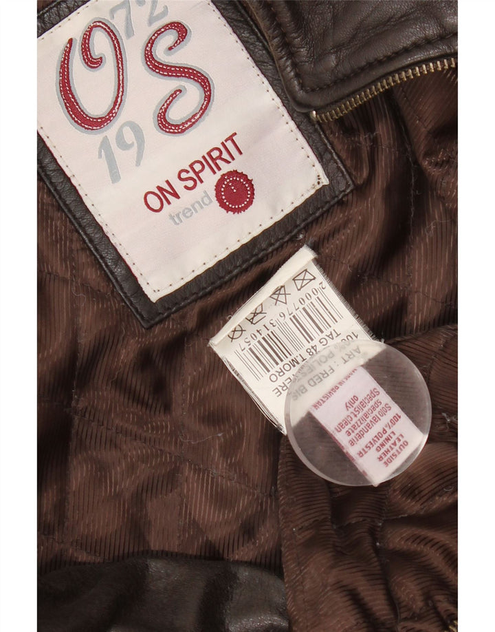 On Spirit Herren Bomber-Lederjacke IT 48 Mittelbraunes Leder