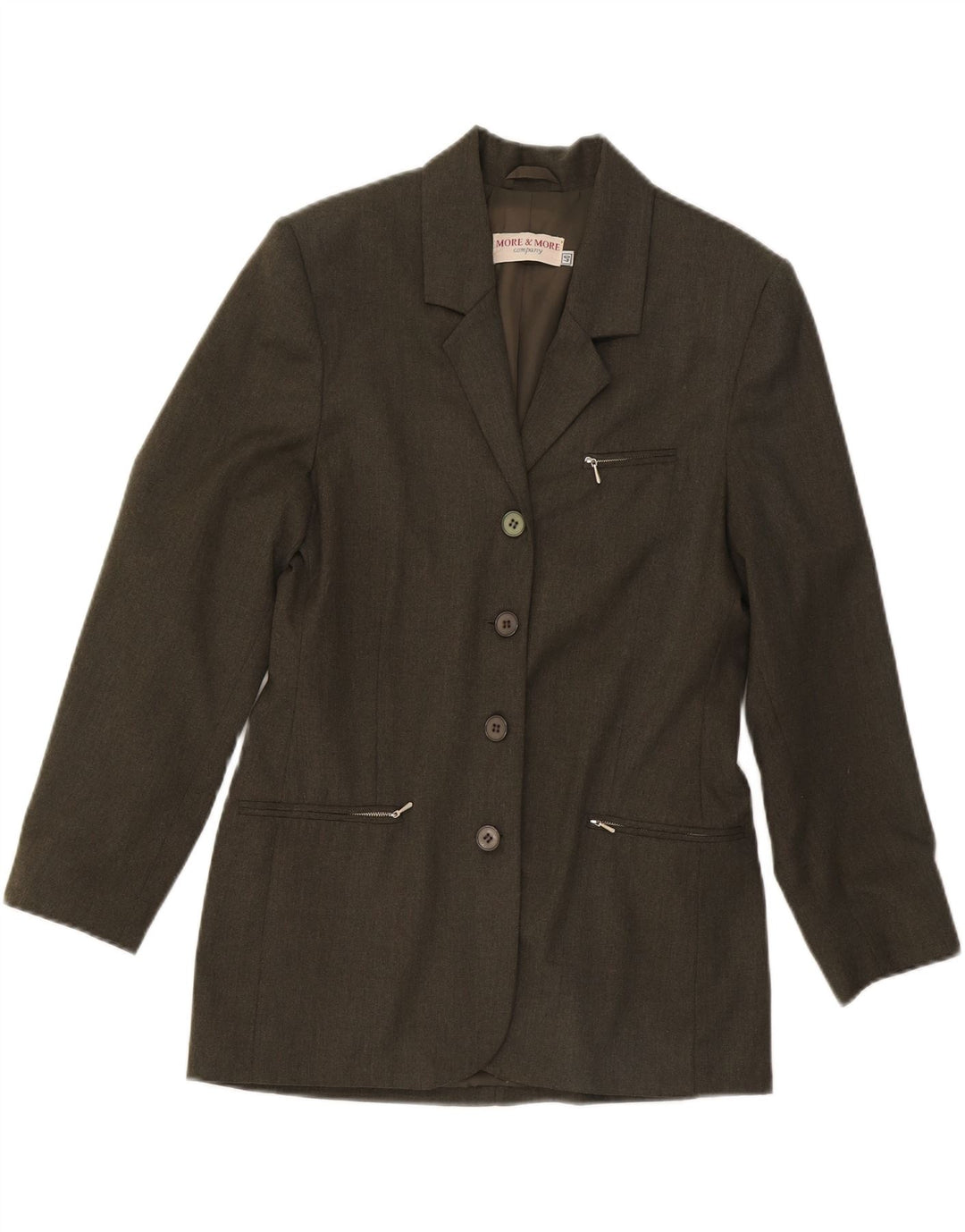 MORE & MORE Damen-Blazerjacke mit 4 Knöpfen, EU 40, mittleres Khaki, Polyester