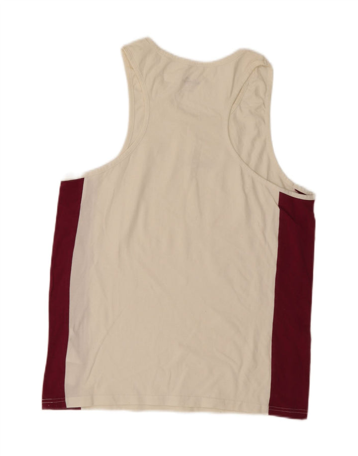 ELLESSE Womens Vest Top UK 14 Medium White Colourblock Cotton Vintage Ellesse and Second-Hand Ellesse from Messina Hembry 