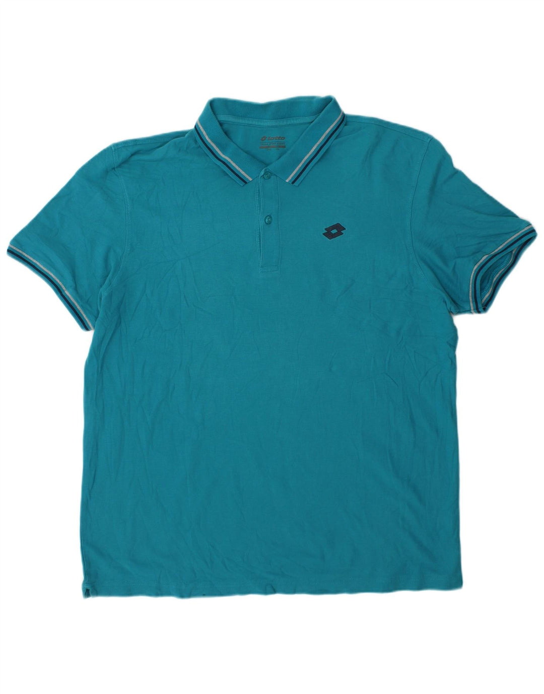 Lotto Herren Poloshirt 3XL Türkis gestreift