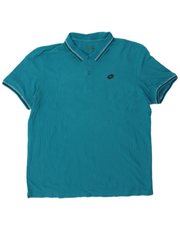 Lotto Herren Poloshirt 3XL Türkis gestreift