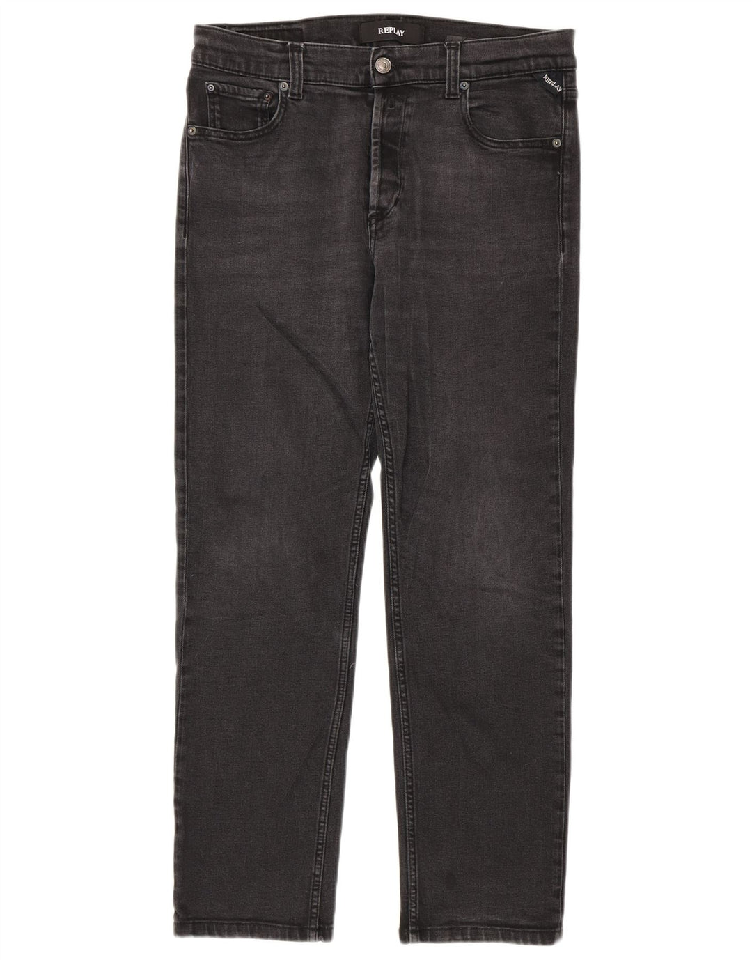 Replay Damen Straight Jeans W32 L28 Grau