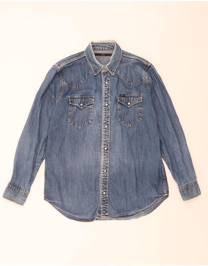 Lee Herren-Jeanshemd aus mittelblauer Baumwolle
