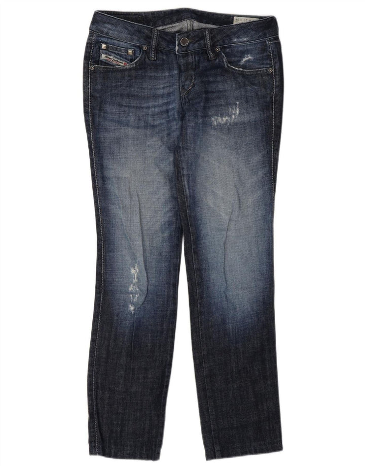 Diesel Damen Cuddy Distressed Slim Jeans W27 L30 Blaue Baumwolle