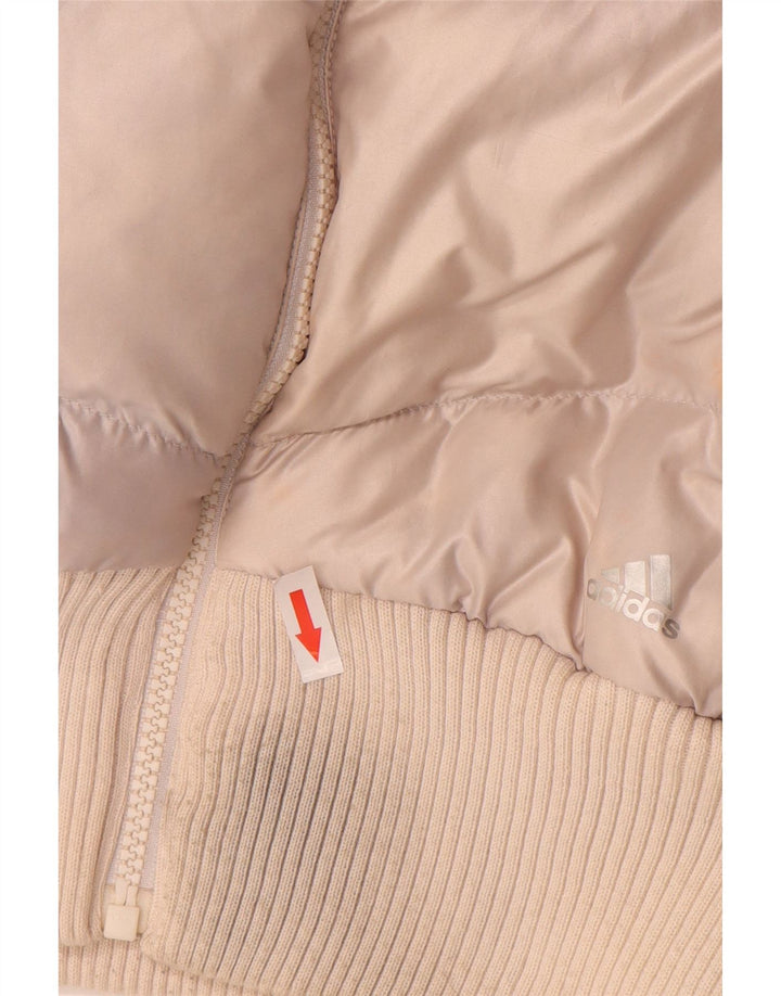 Adidas Damen Wattierte Jacke UK 12 Medium Beige Nylon