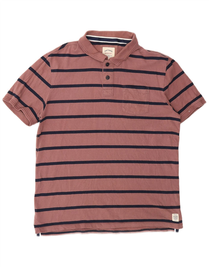 Fat Face Herren-Poloshirt, groß, Burgunderrot gestreift