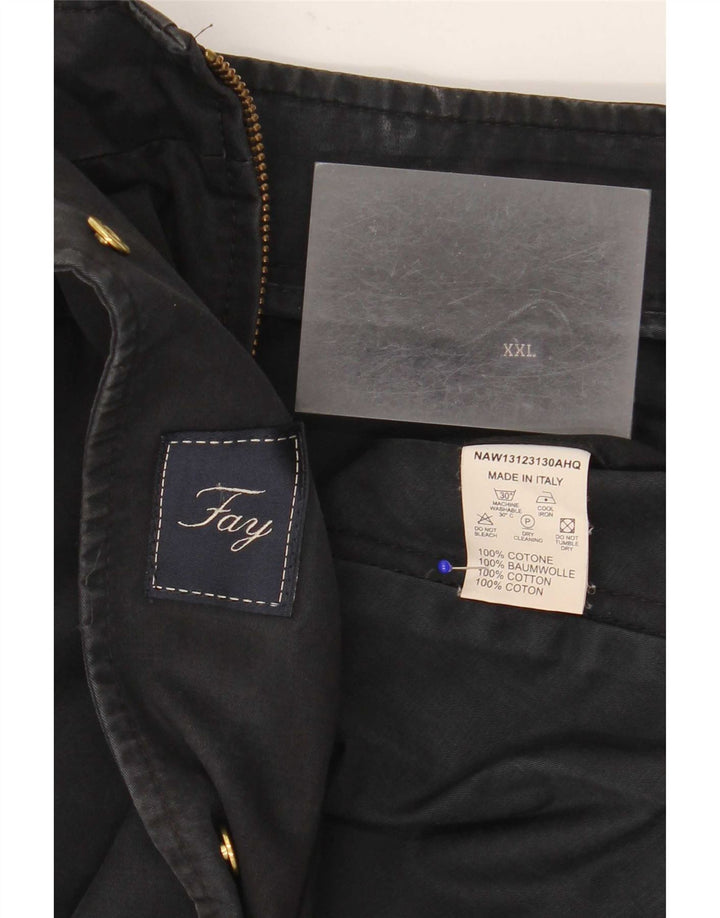 Fay Womens Utility Jacke UK 22 2XL Schwarz Baumwolle