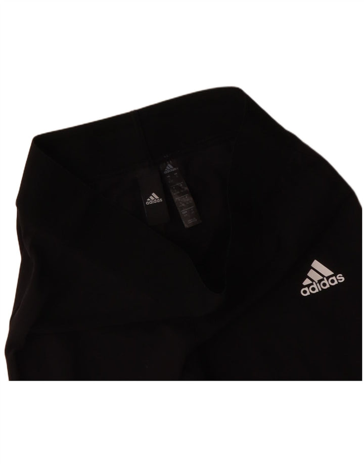 ADIDAS Damen Leggings UK 8/10 Small Schwarz Baumwolle
