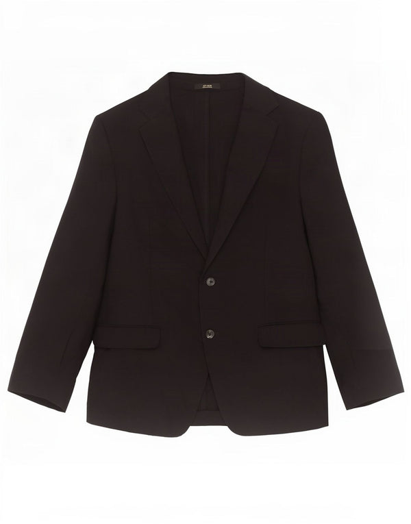 Massimo Dutti Herren-Blazer mit 2 Knöpfen, EU 56, XL, schwarze Wolle