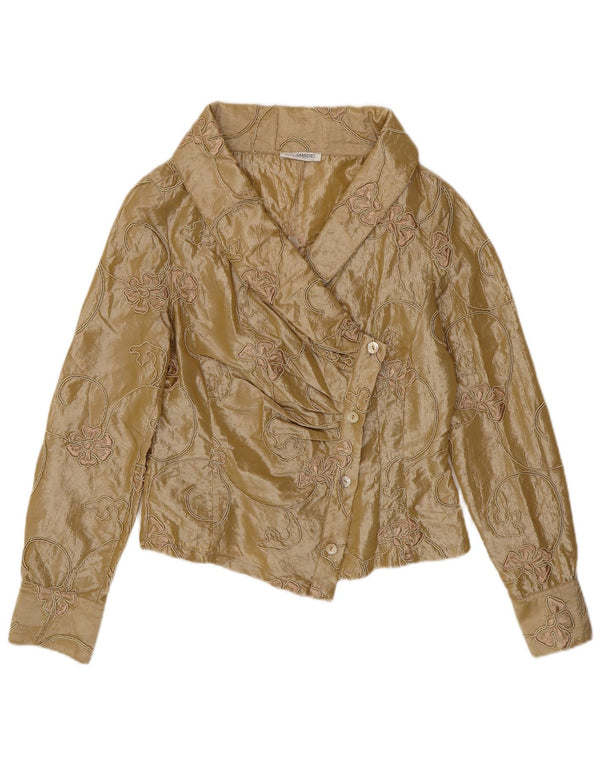 Naracamicie Damen Crop-Hemdbluse UK 12 Medium Beige Floral Polyester