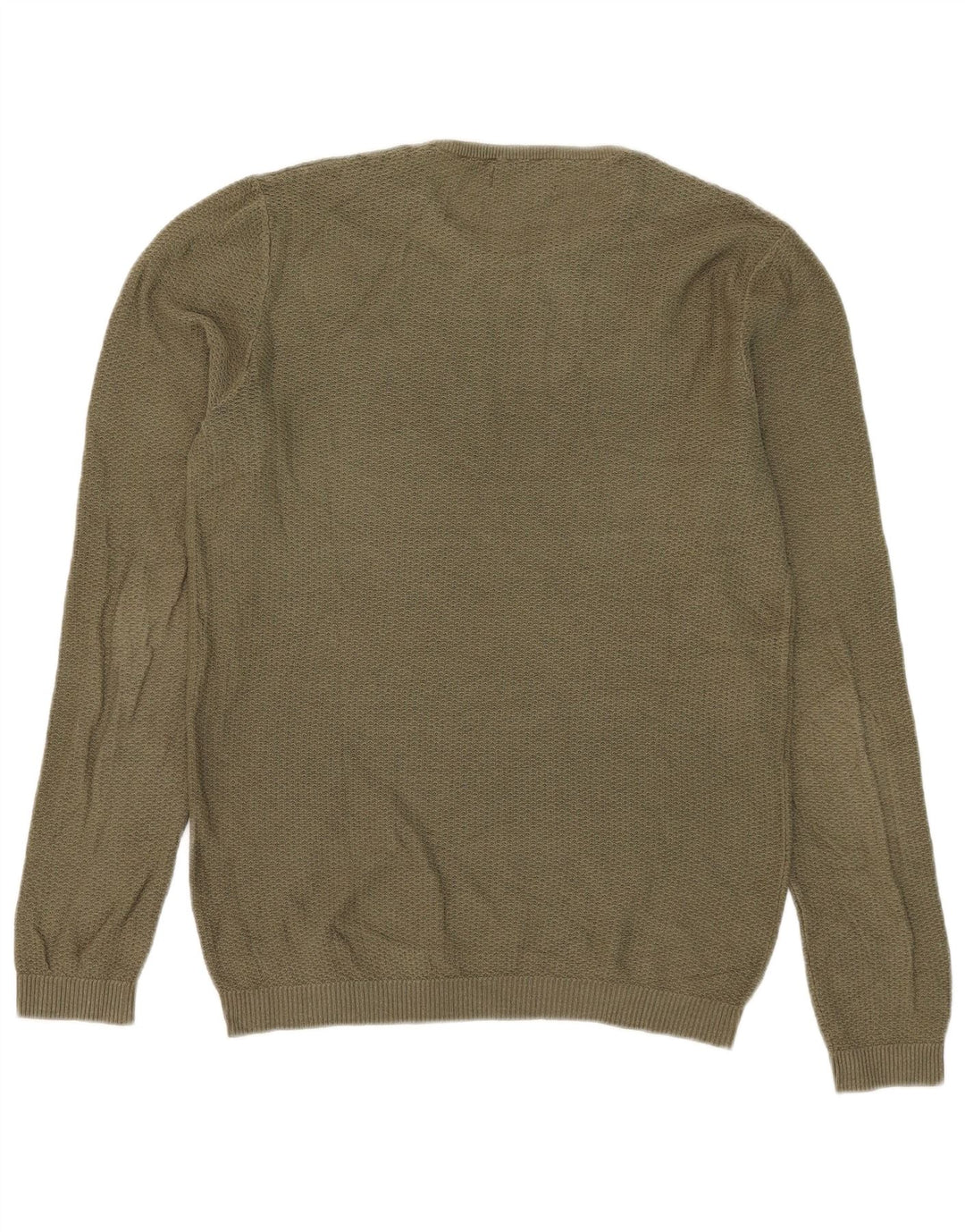 Zara Herren-Pullover mit Rundhalsausschnitt, Mittelkhaki