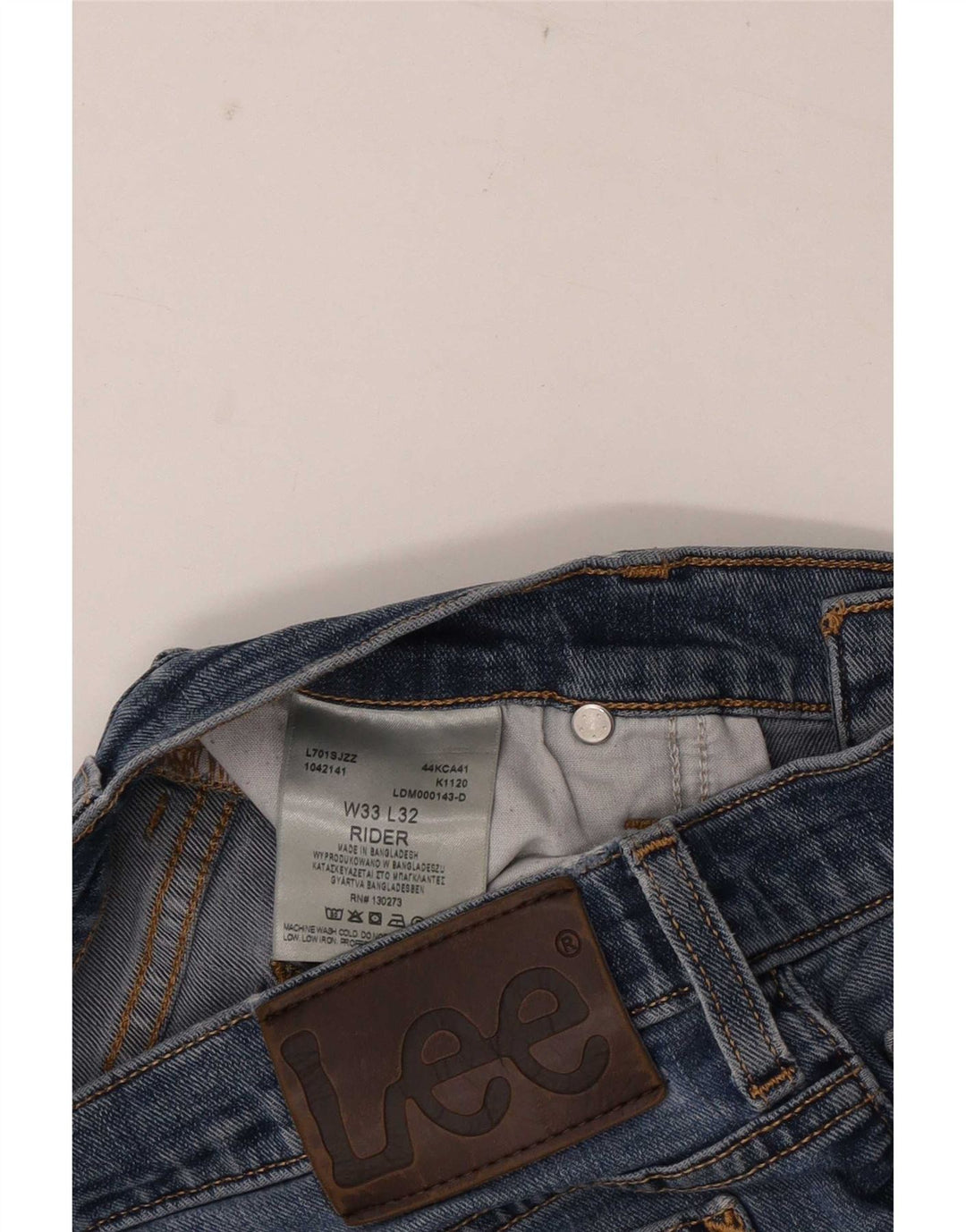 Lee Herren Rider Slim Jeans W33 L32 Blaue Baumwolle