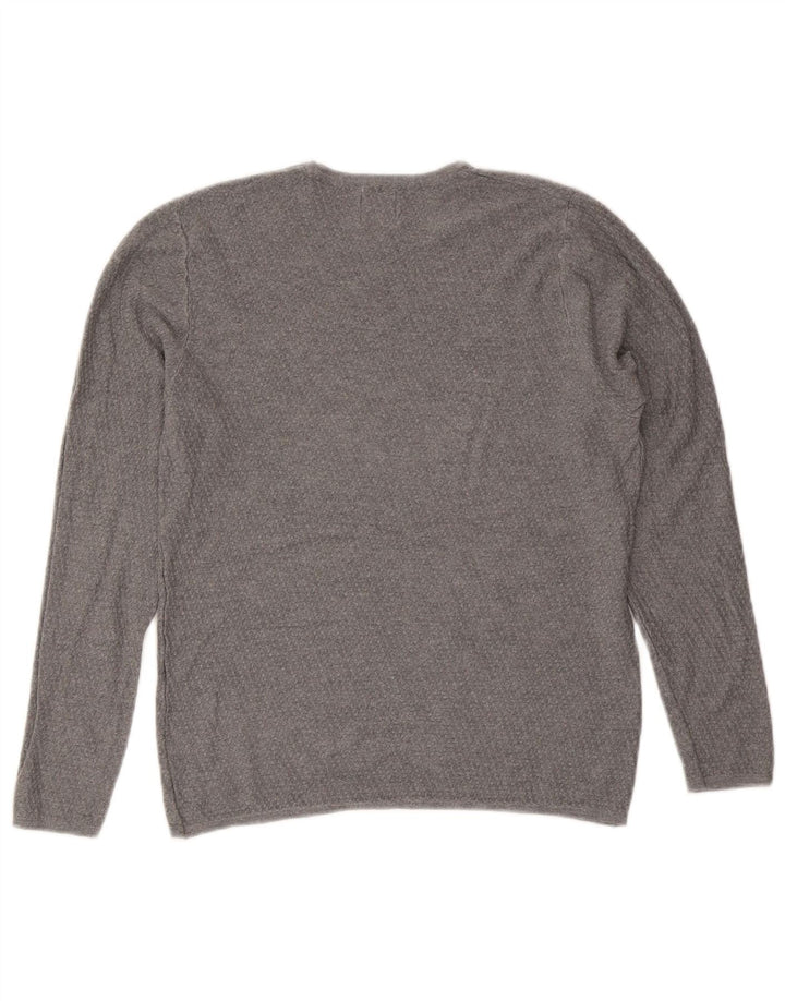 Zara Herren-Pullover mit Rundhalsausschnitt, mittelgrau