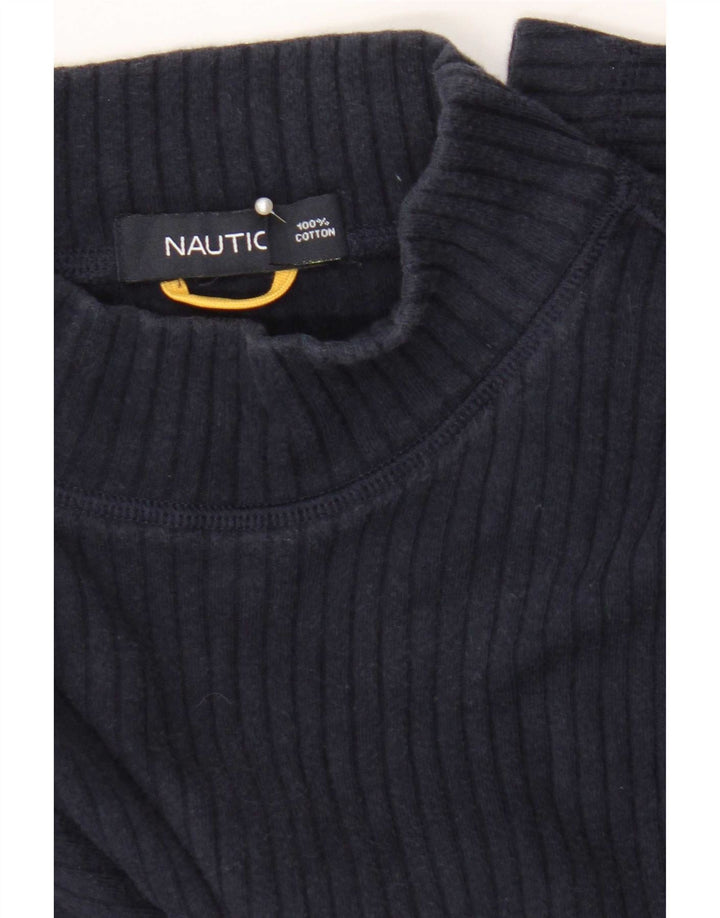 Nautica Herren-Oberteil, langärmelig, mittelgroß, marineblau, Colourblock-Baumwolle