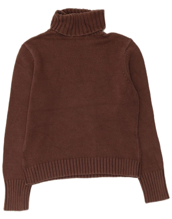 Marks & Spencer Damen Crop Rollkragenpullover Pullover UK 12 Mittelbraun