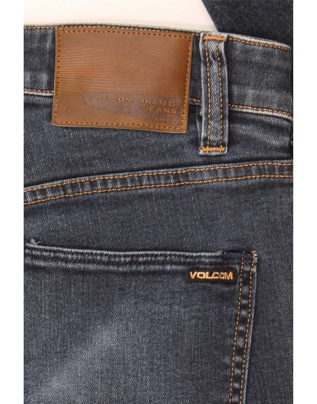 Volcom Herren Vorta Slim Straight Jeans W32 L31 Marineblau Baumwolle