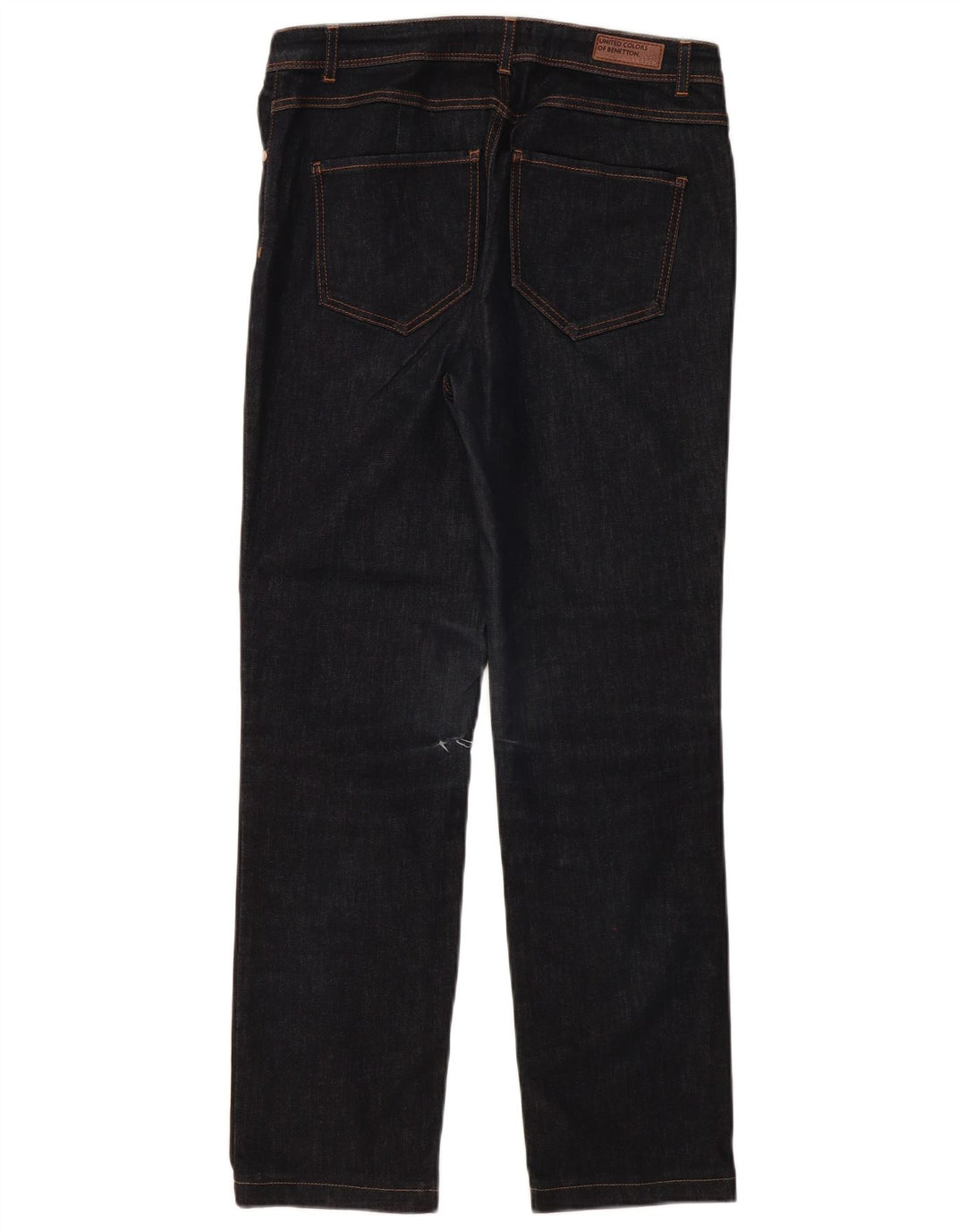 BENETTON Damen Straight Jeans W31 L30 Marineblaue Baumwolle