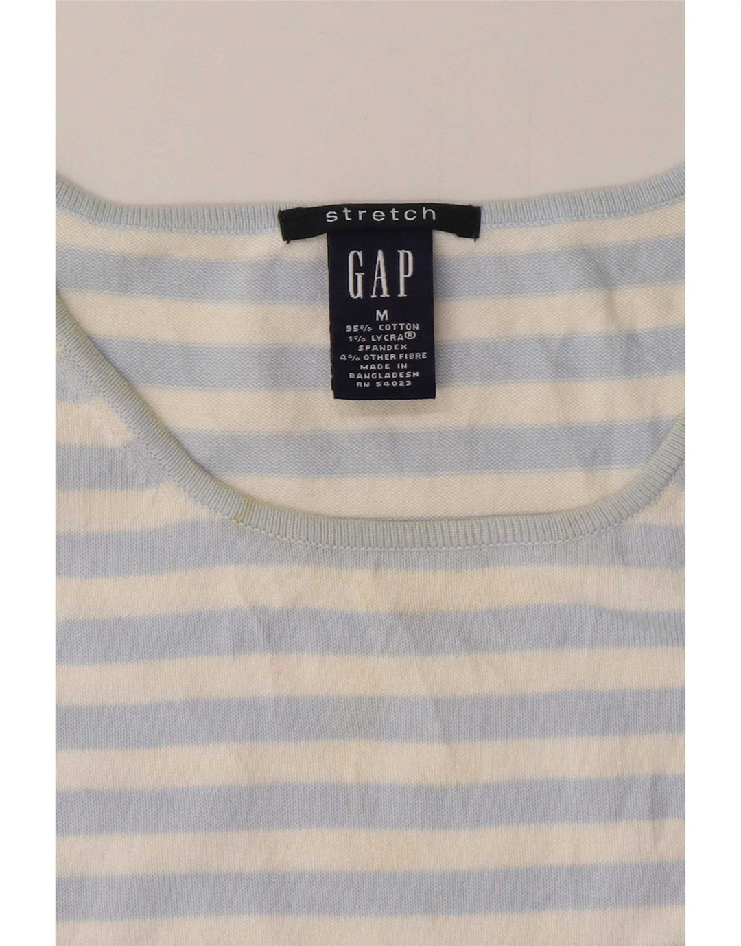 Gap Damen Tanktop UK 12 Mittelblau gestreift aus Baumwolle