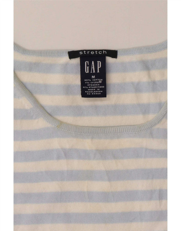 Gap Damen Tanktop UK 12 Mittelblau gestreift aus Baumwolle