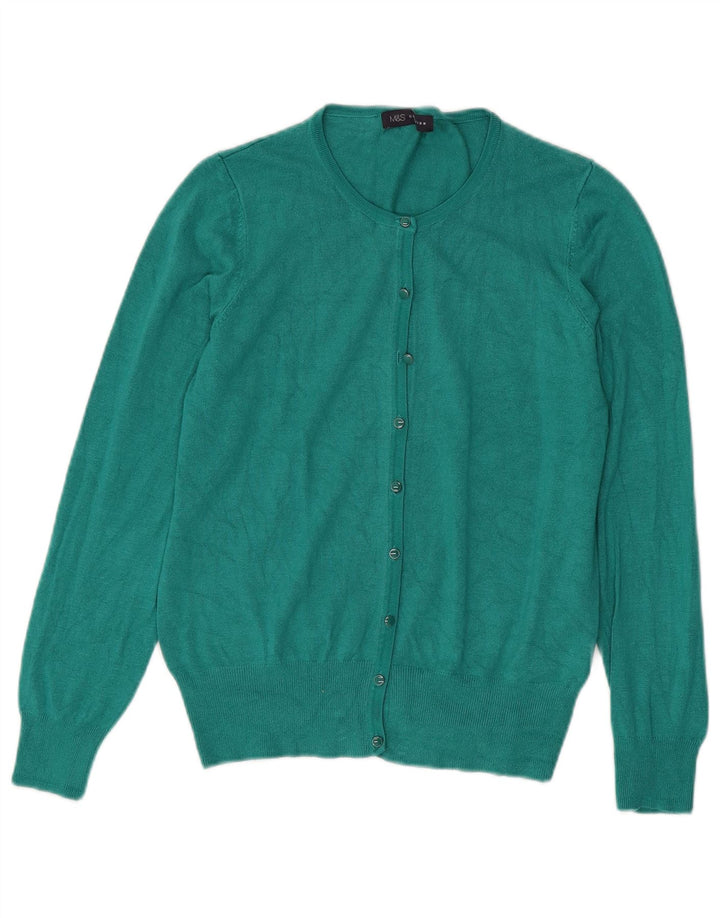 Marks & Spencer Damen-Cardigan-Pullover UK 12 Mittelgrüne Viskose