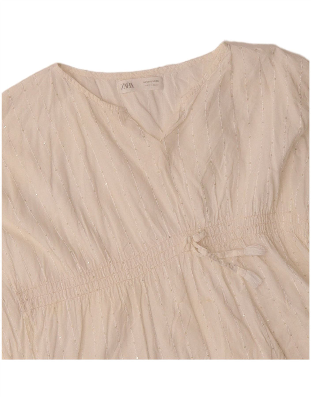 ZARA Damen-Bluse mit Fledermausärmeln, Gr. 46, Weiß
